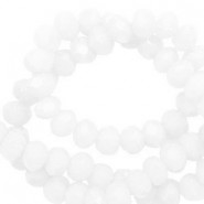 Top Glas Facett Glasschliffperlen 3x2mm rondellen Soft white-pearl shine coating